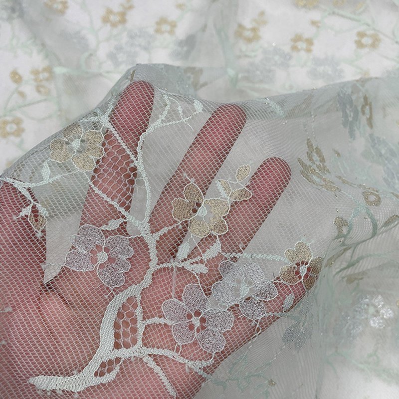 Lace Fabric Dress Floral Nylon Foil for Women's Wear Wholesale Supplie 13
